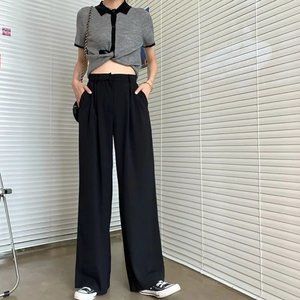 NWT Wide-Leg Black Dress Pants Trousers